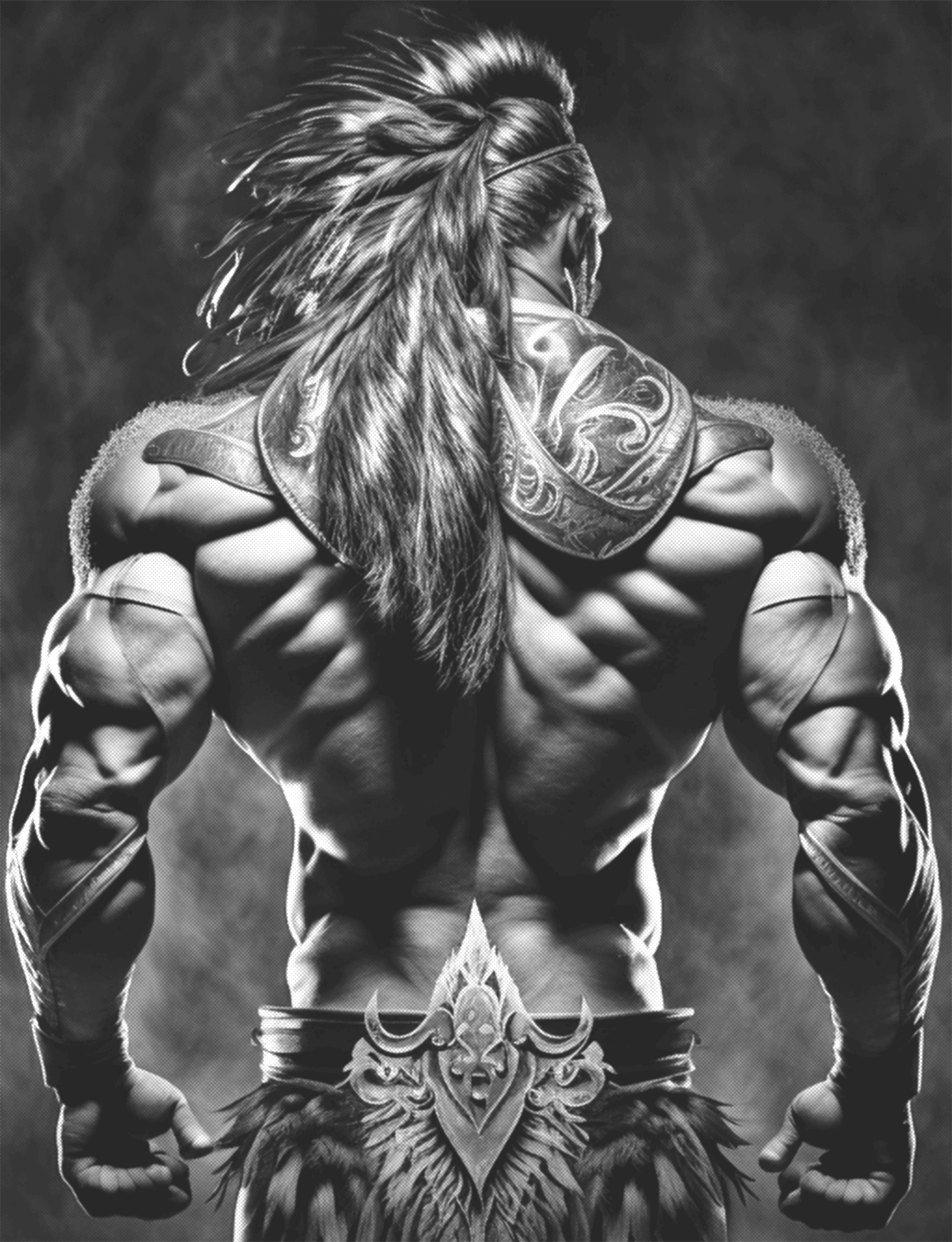 Battle Hardened Warrior walking into battle HD Stencil